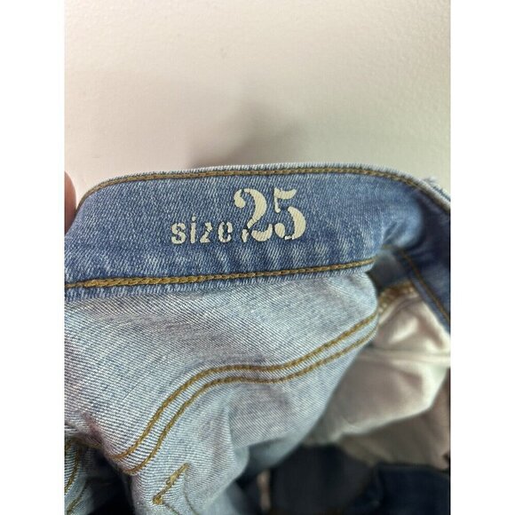 J. Crew Pants Womens Blue Denim Jeans Toothpick Distressed Cut-Off Size 25 - Picture 13 of 14
